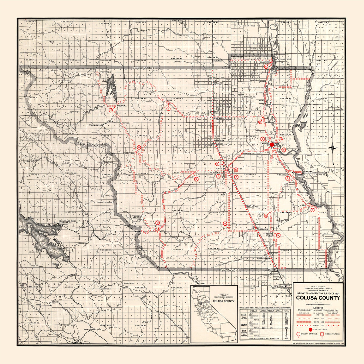 Preview of Vintage Map of Colusa County, California 1935