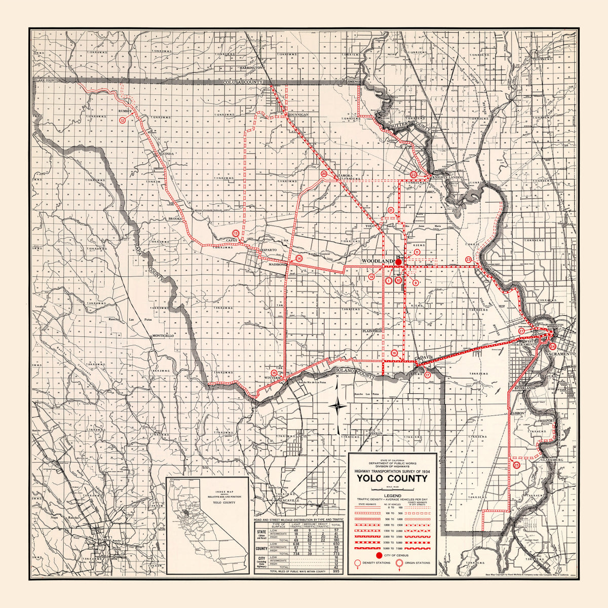 Preview of Vintage Map of Yolo County, California 1935