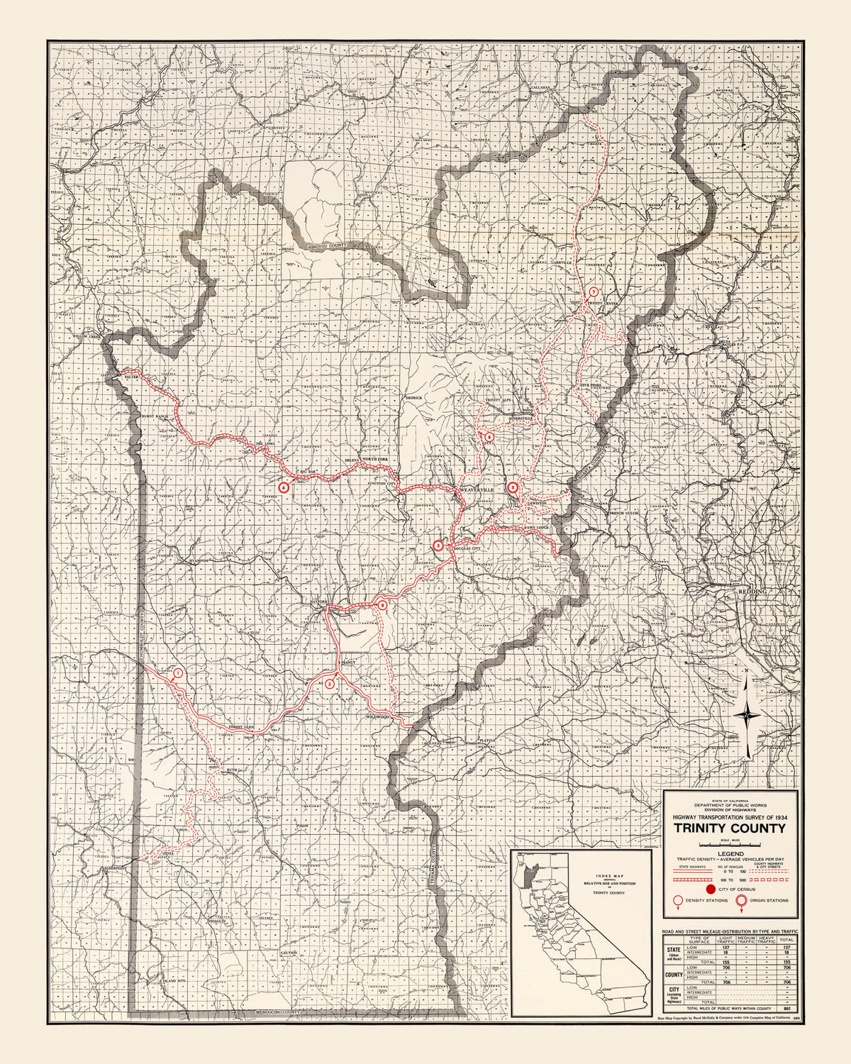 Preview of Vintage Map of Trinity County, California 1935
