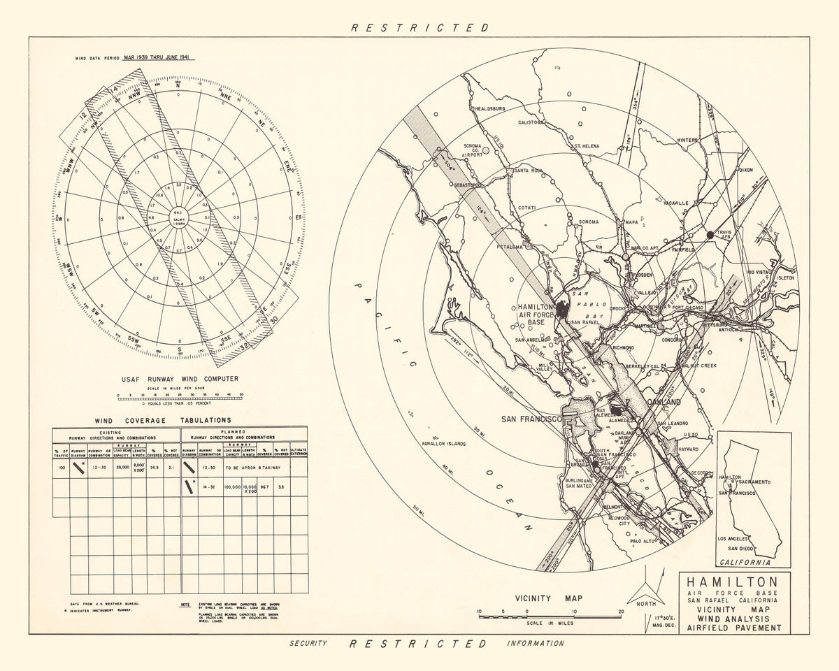 Preview of Vintage Map of the Hamilton Air Force Base Vicinity, 1951