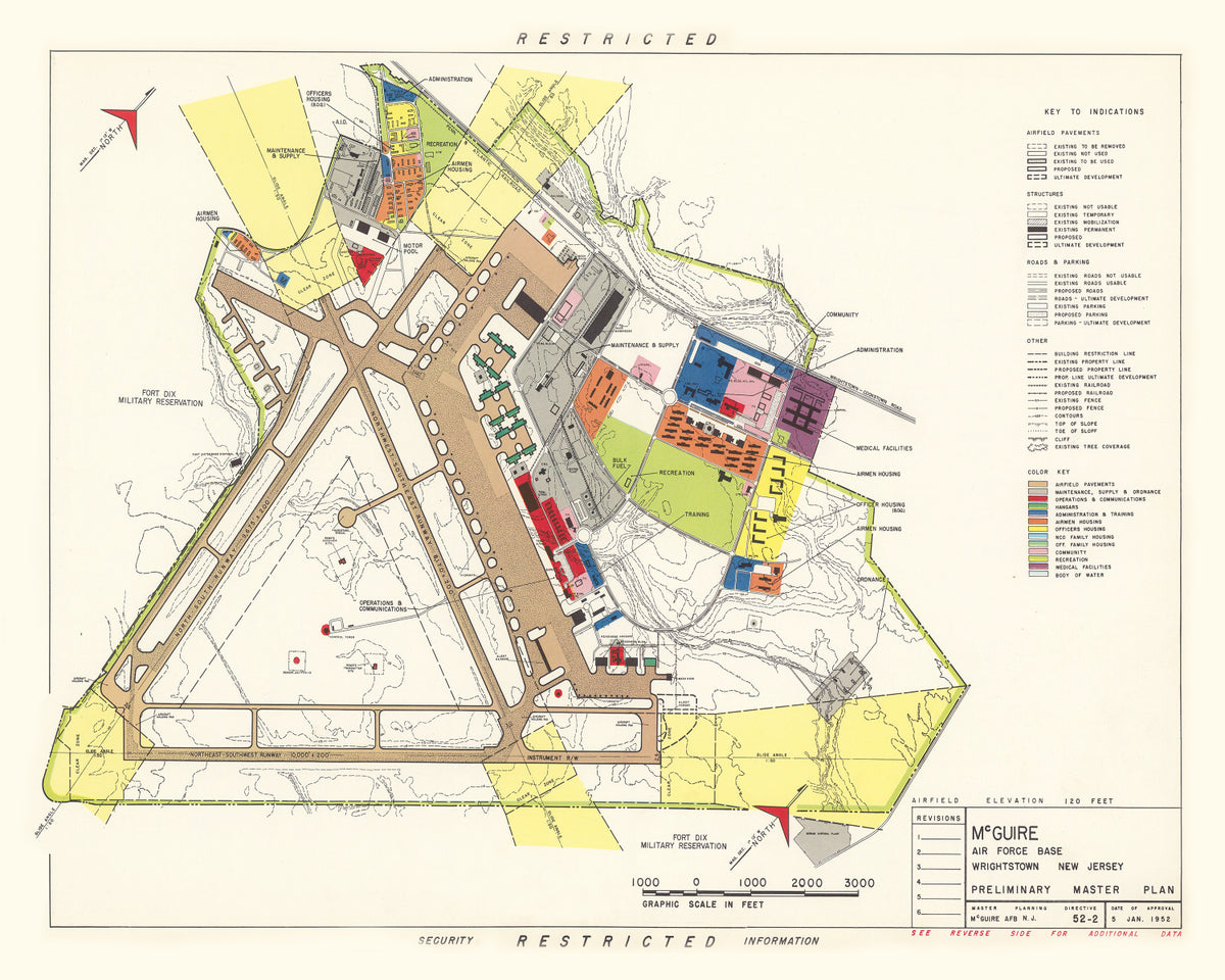 Preview of Vintage Map of Mc Guire Air Force Base, 1952