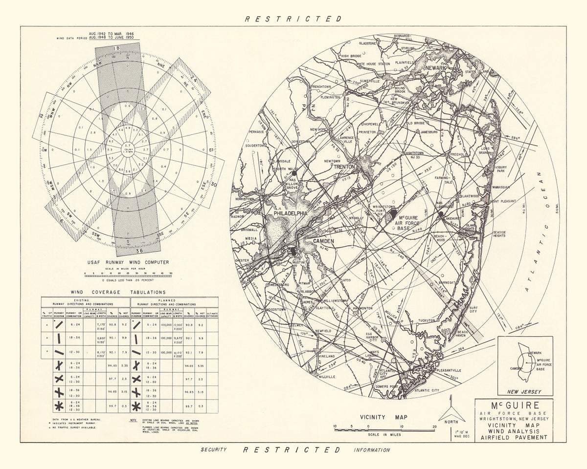 Preview of Vintage Map of the Mc Guire Air Force Base Vicinity, 1951
