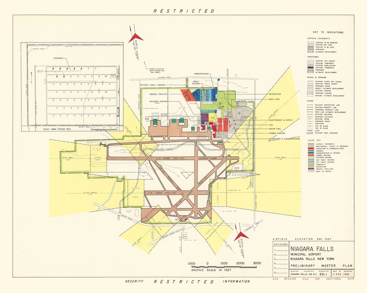 Preview of Vintage Map of Niagara Municipal Airport, 1952