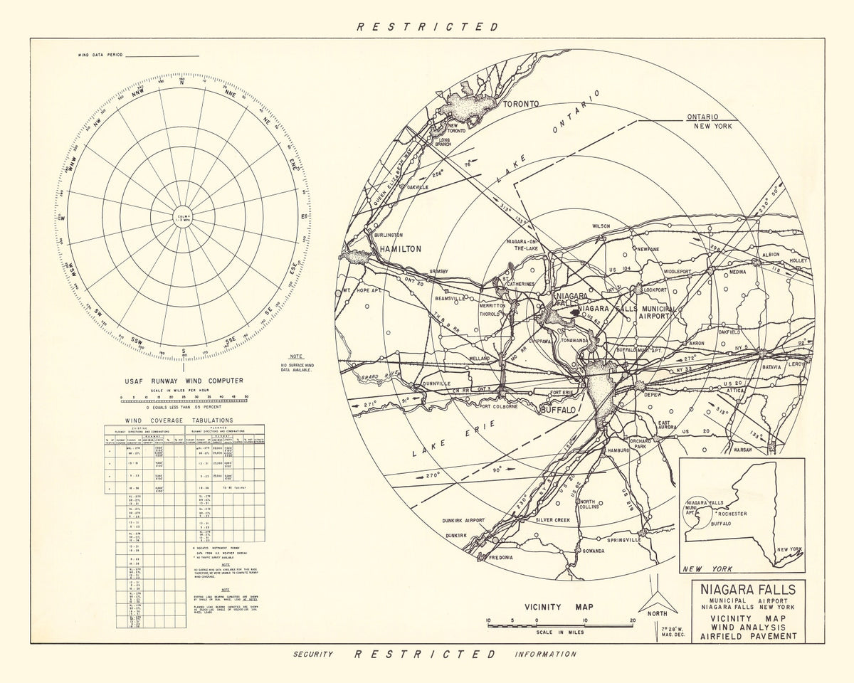 Preview of Vintage Map of the Niagara Municipal Airport Vicinity, 1952
