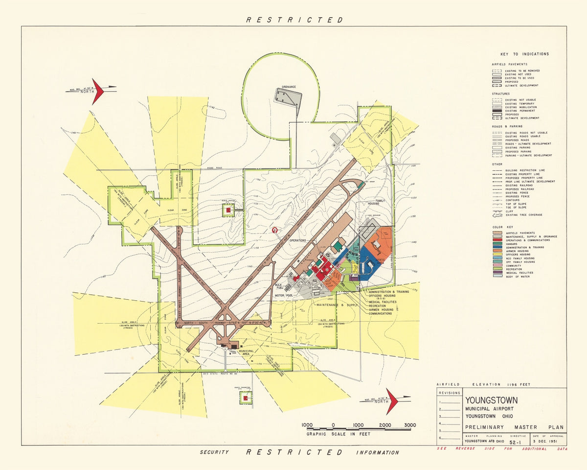 Preview of Vintage Map of Youngstown Municipal Airport, 1951