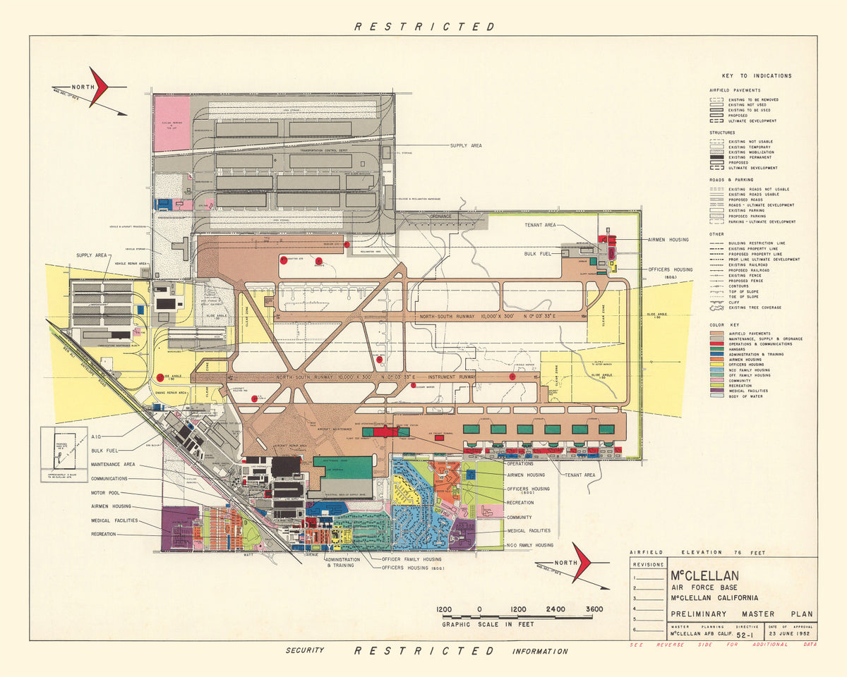 Preview of Vintage Map of McClellan Air Force Base, 1952