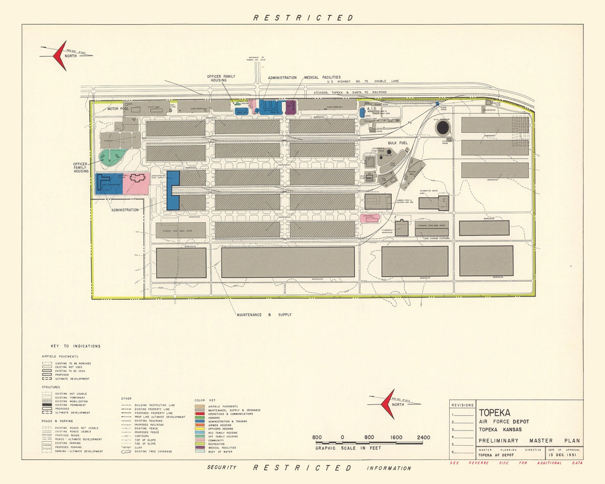 Preview of Vintage Map of Topeka Air Force Depot, 1951