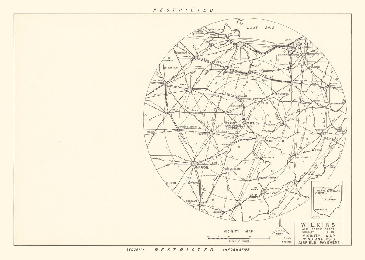 Preview of Vintage Map of the Wilkins Air Force Depot Vicinity, 1952