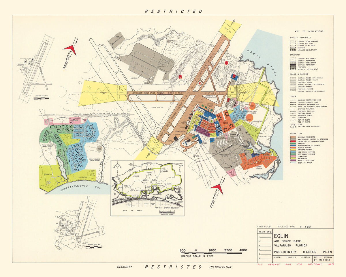 Preview of Vintage Map of Eglin Air Force Base, 1952