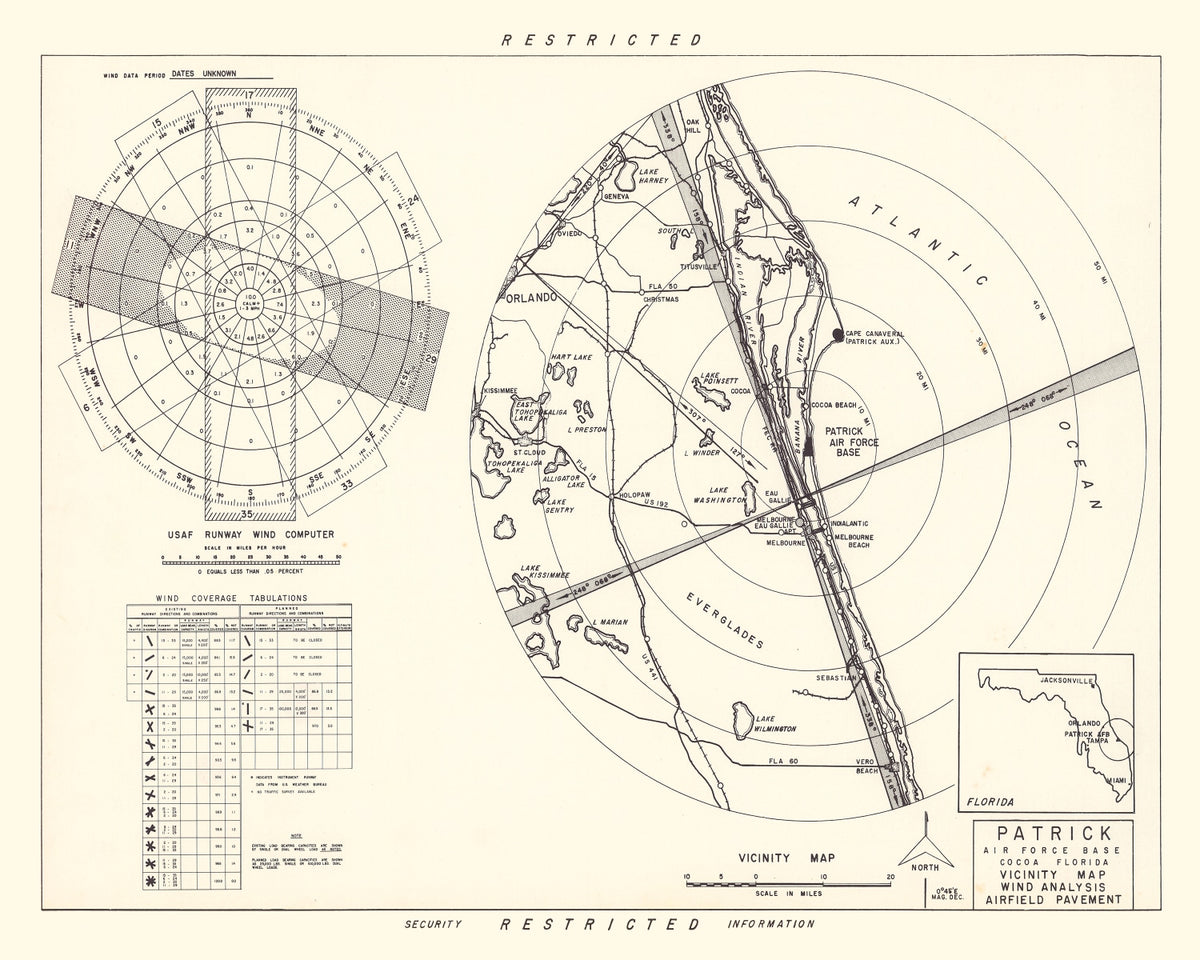Preview of Vintage Map of the Patrick Air Force Base Vicinity, 1952