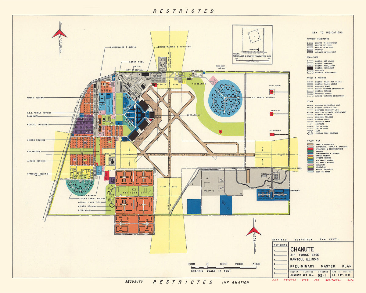 Preview of Vintage Map of Chanute Air Force Base, 1951