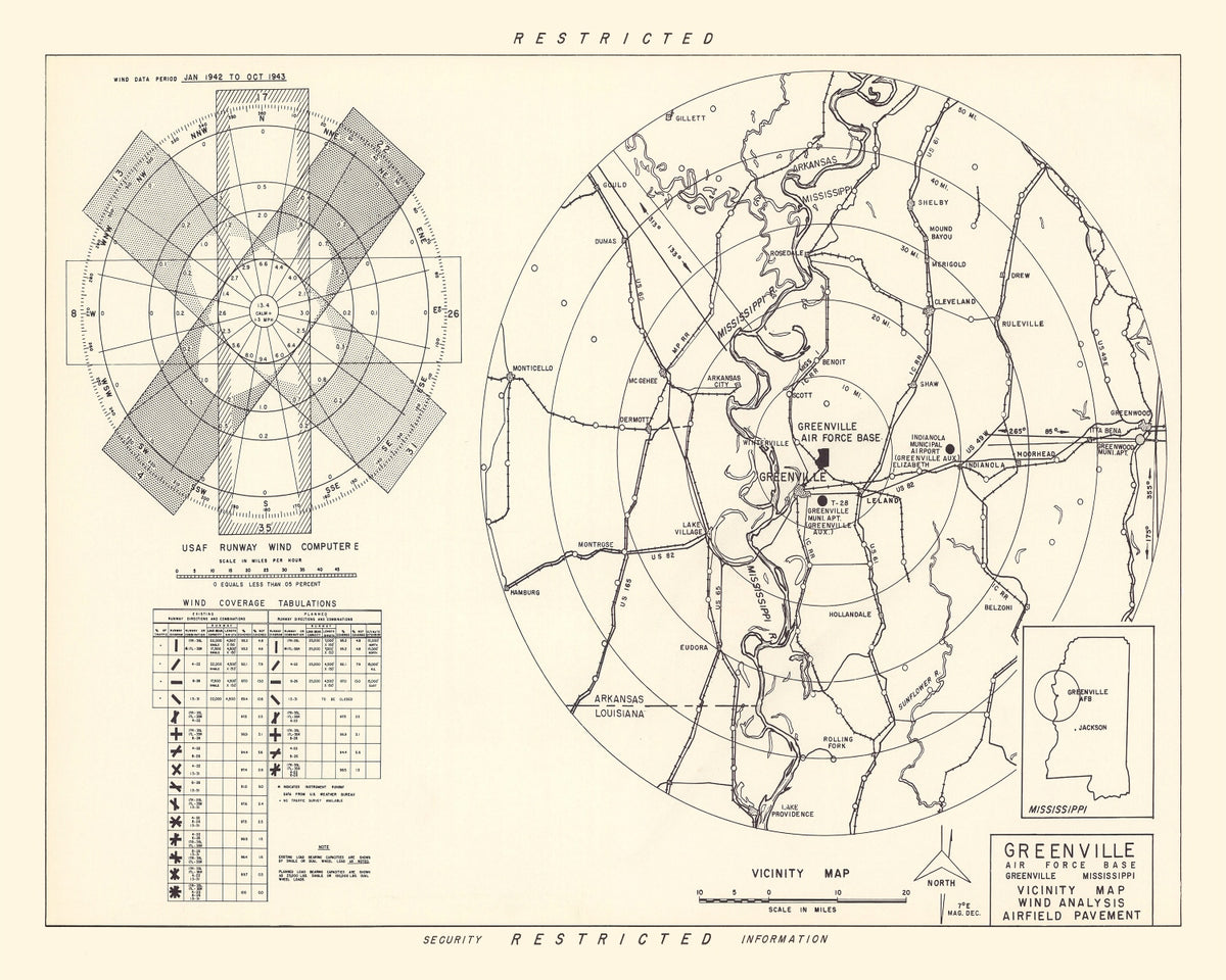 Preview of Vintage Map of the Greenville Air Force Base Vicinity, 1951