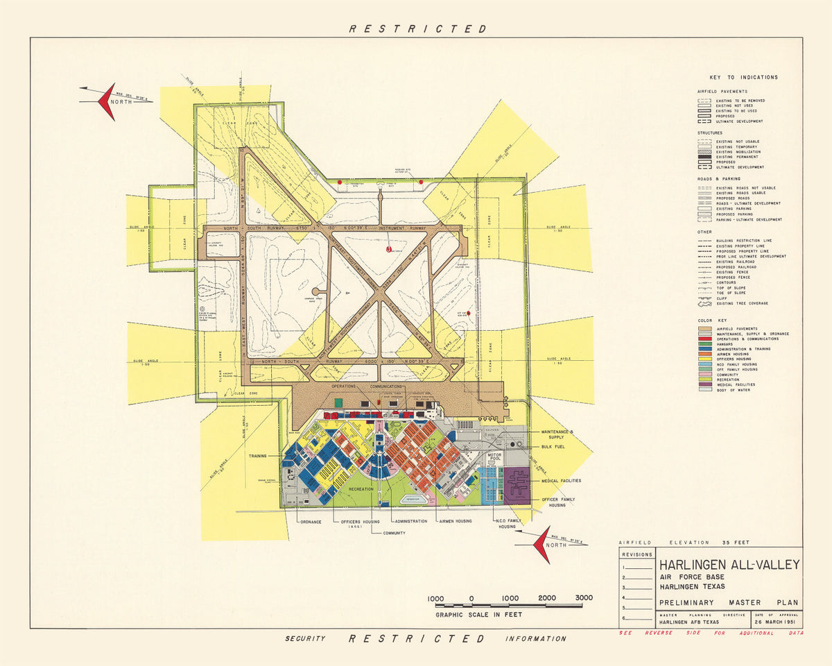 Preview of Vintage Map of Harlingen All-Valley Air Force Base, 1951