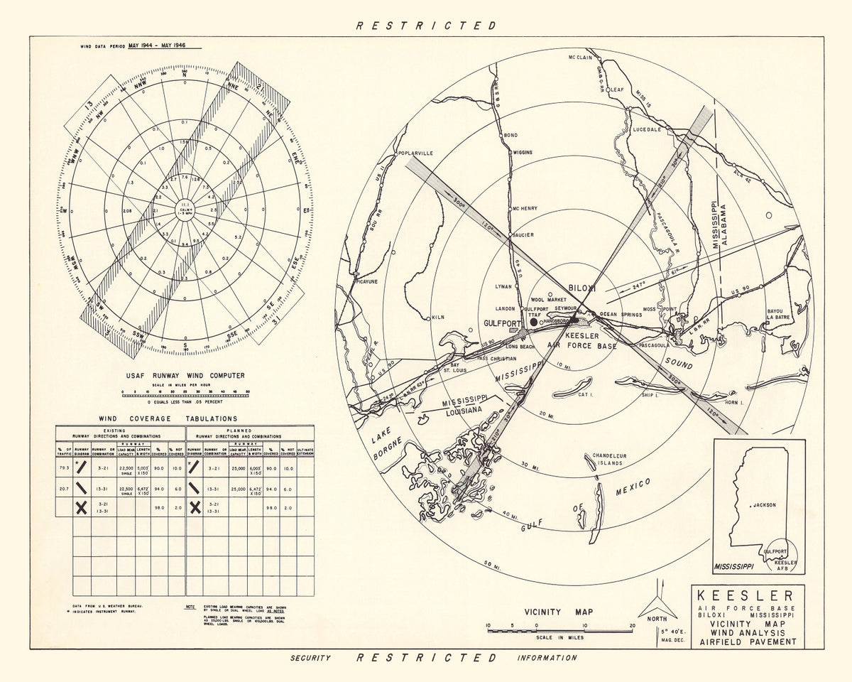 Preview of Vintage Map of the Keesler Air Force Base Vicinity, 1950