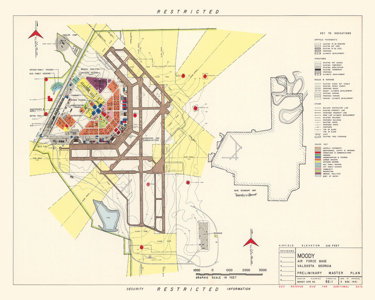 Preview of Vintage Map of Moody Air Force Base, 1951