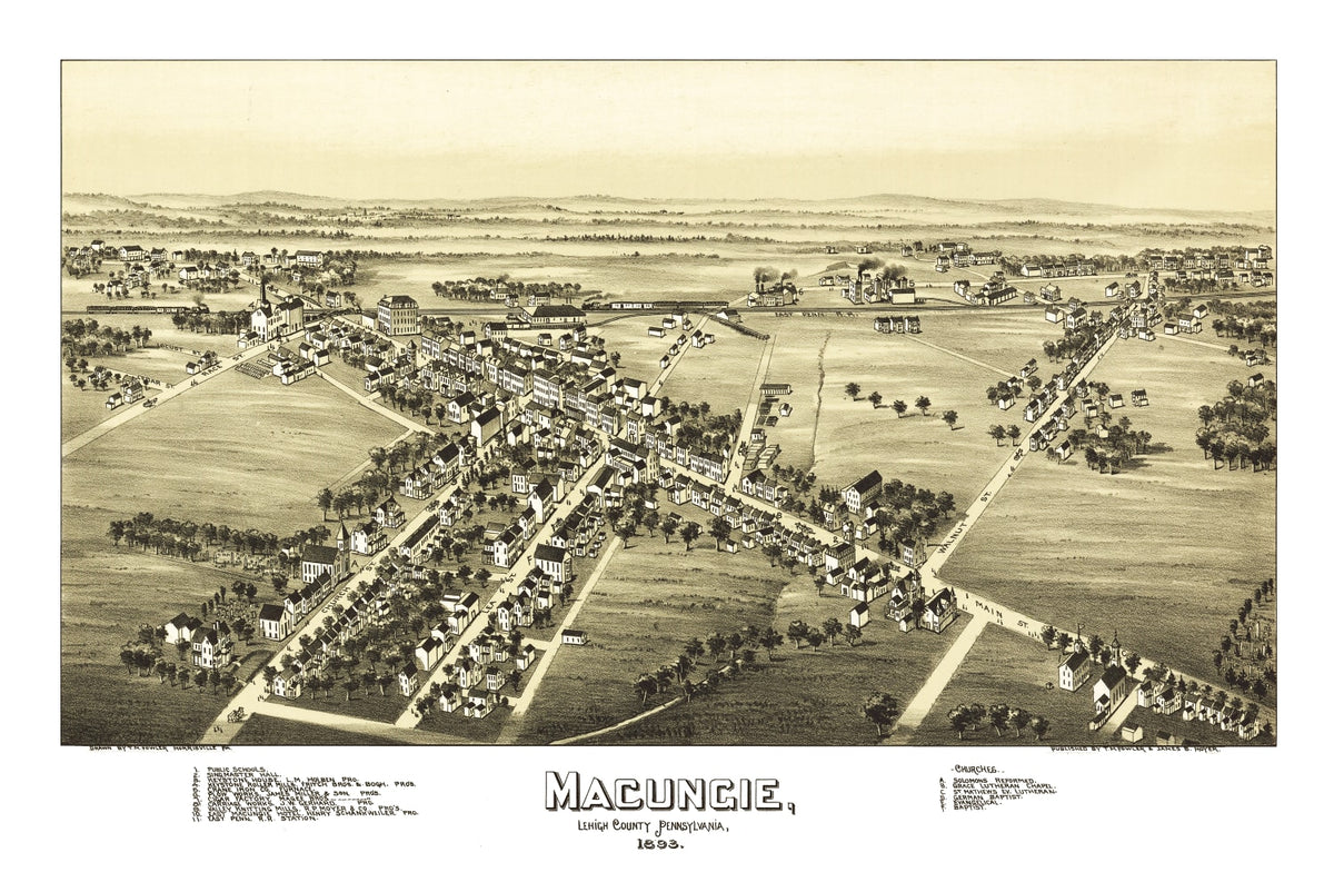 Preview of Vintage Map of Macungie, Pennsylvania 1893