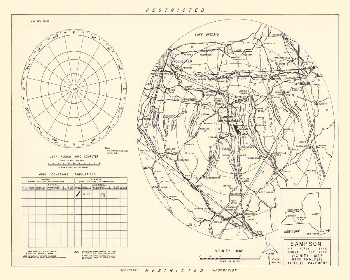 Preview of Vintage Map of the Sampson Air Force Base Vicinity, 1951