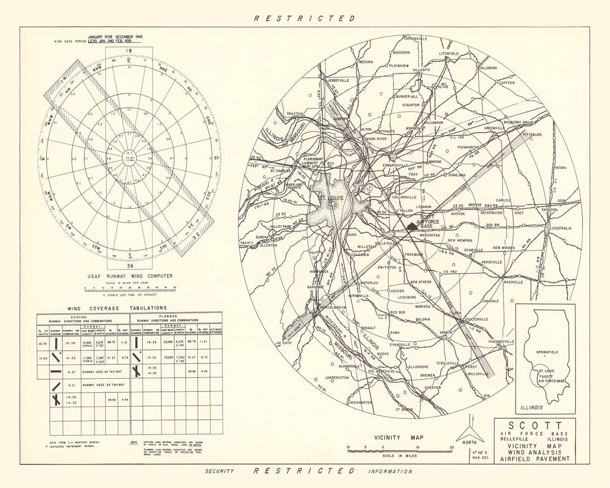 Preview of Vintage Map of the Scott Air Force Base Vicinity, 1952