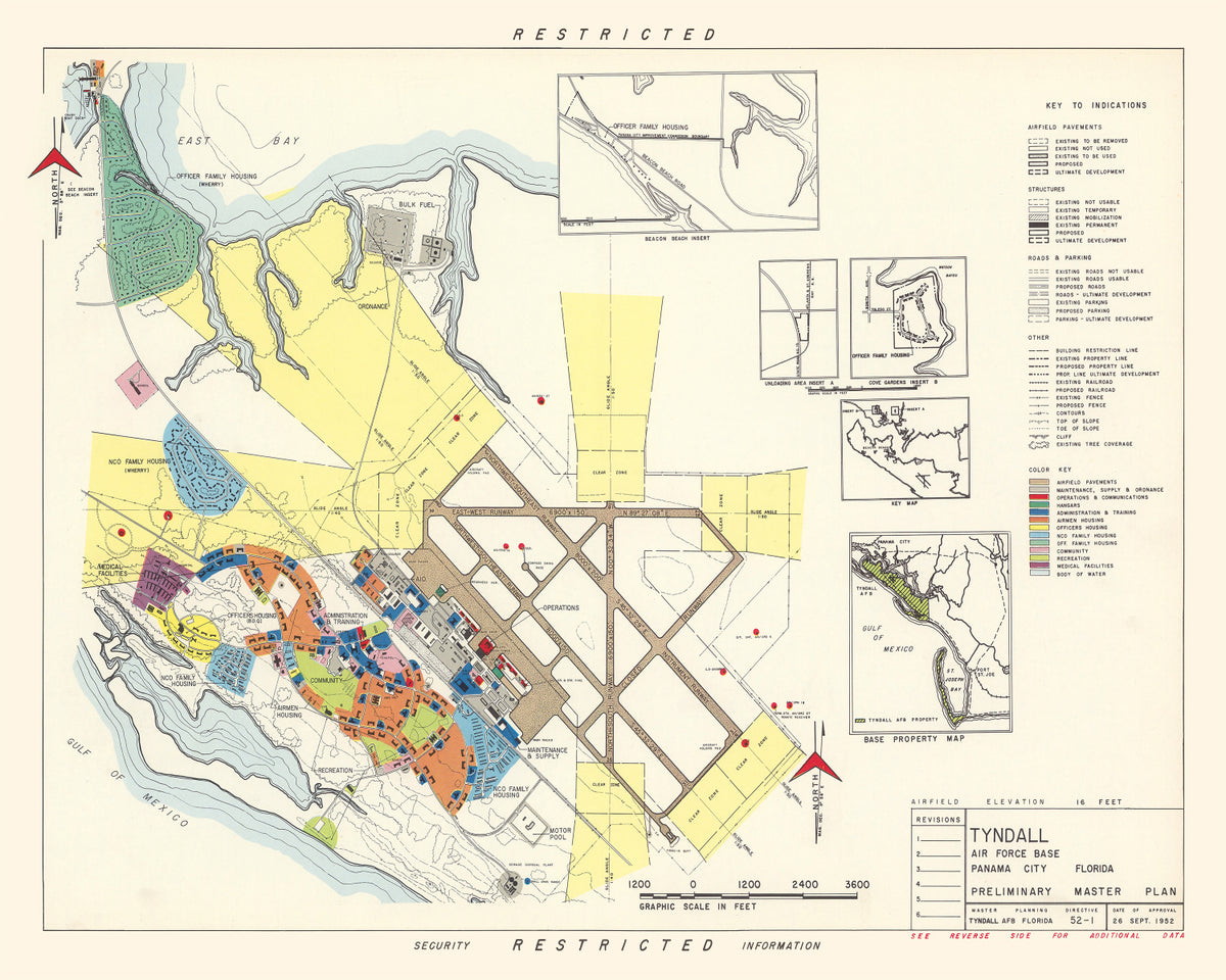 Preview of Vintage Map of Tyndall Air Force Base, 1952