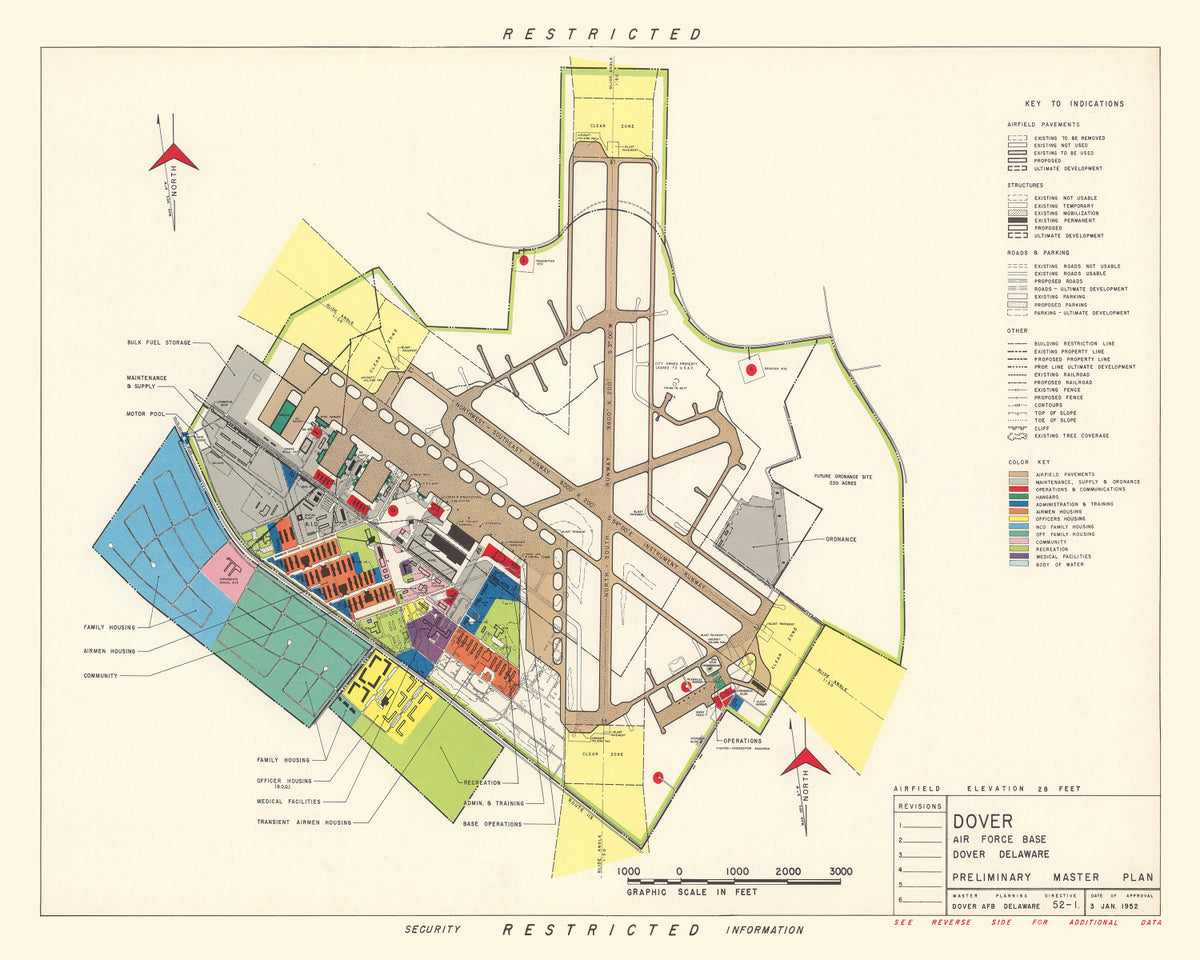 Preview of Vintage Map of Dover Air Force Base, 1952