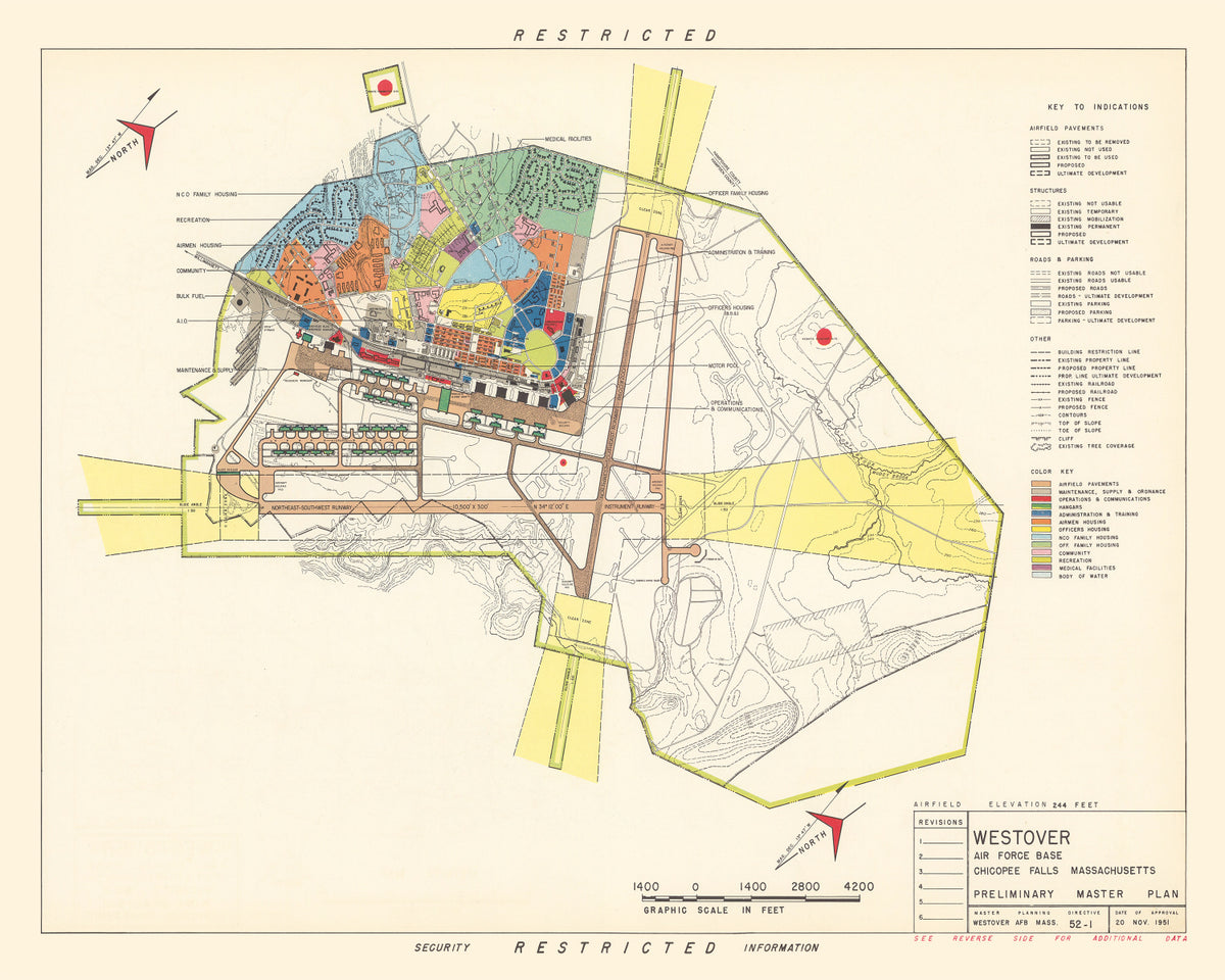 Preview of Vintage Map of Westover Air Force Base, 1951