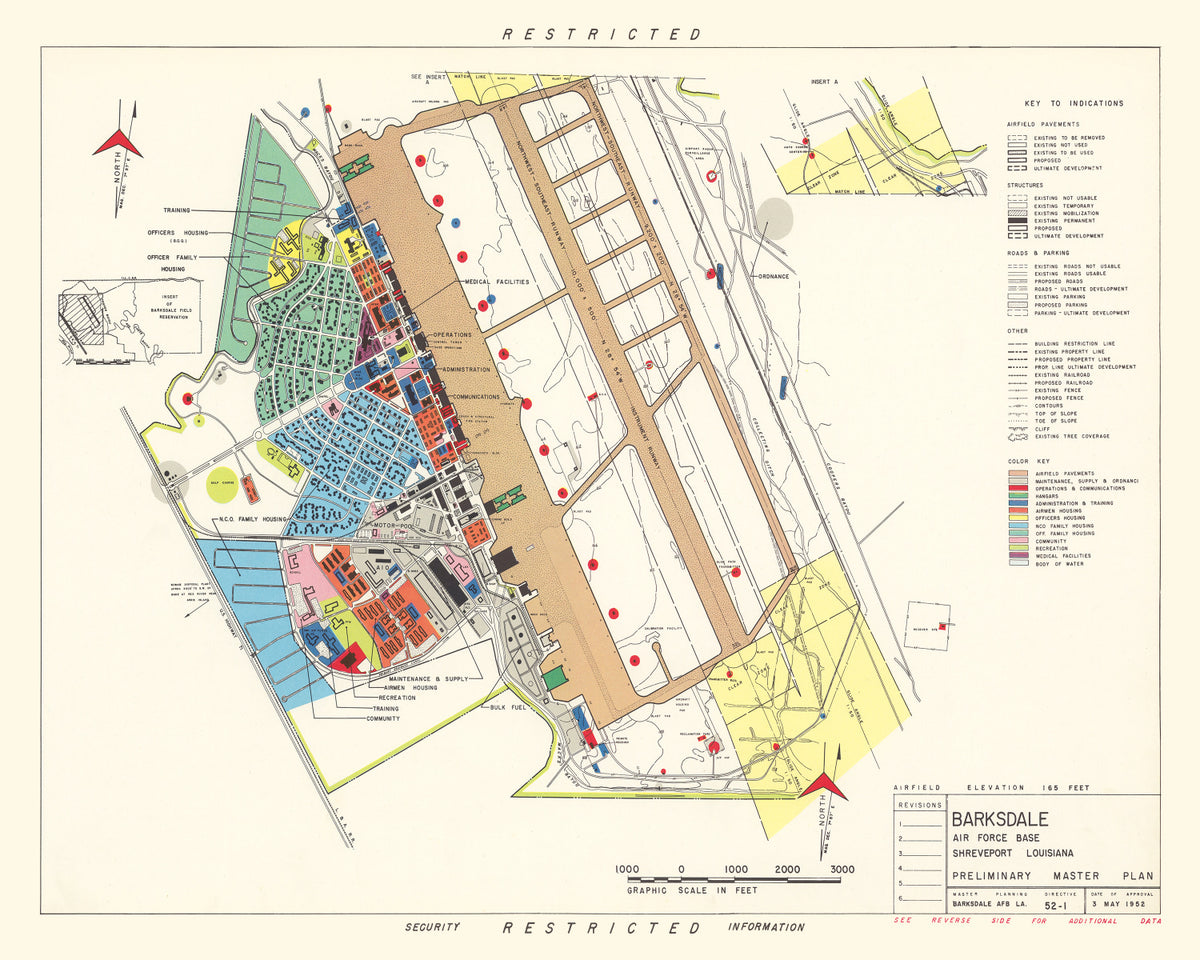 Preview of Vintage Map of Barksdale Air Force Base, 1952
