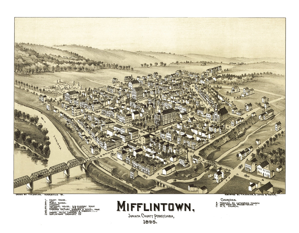 Preview of Vintage Map of Mifflintown, Pennsylvania 1895