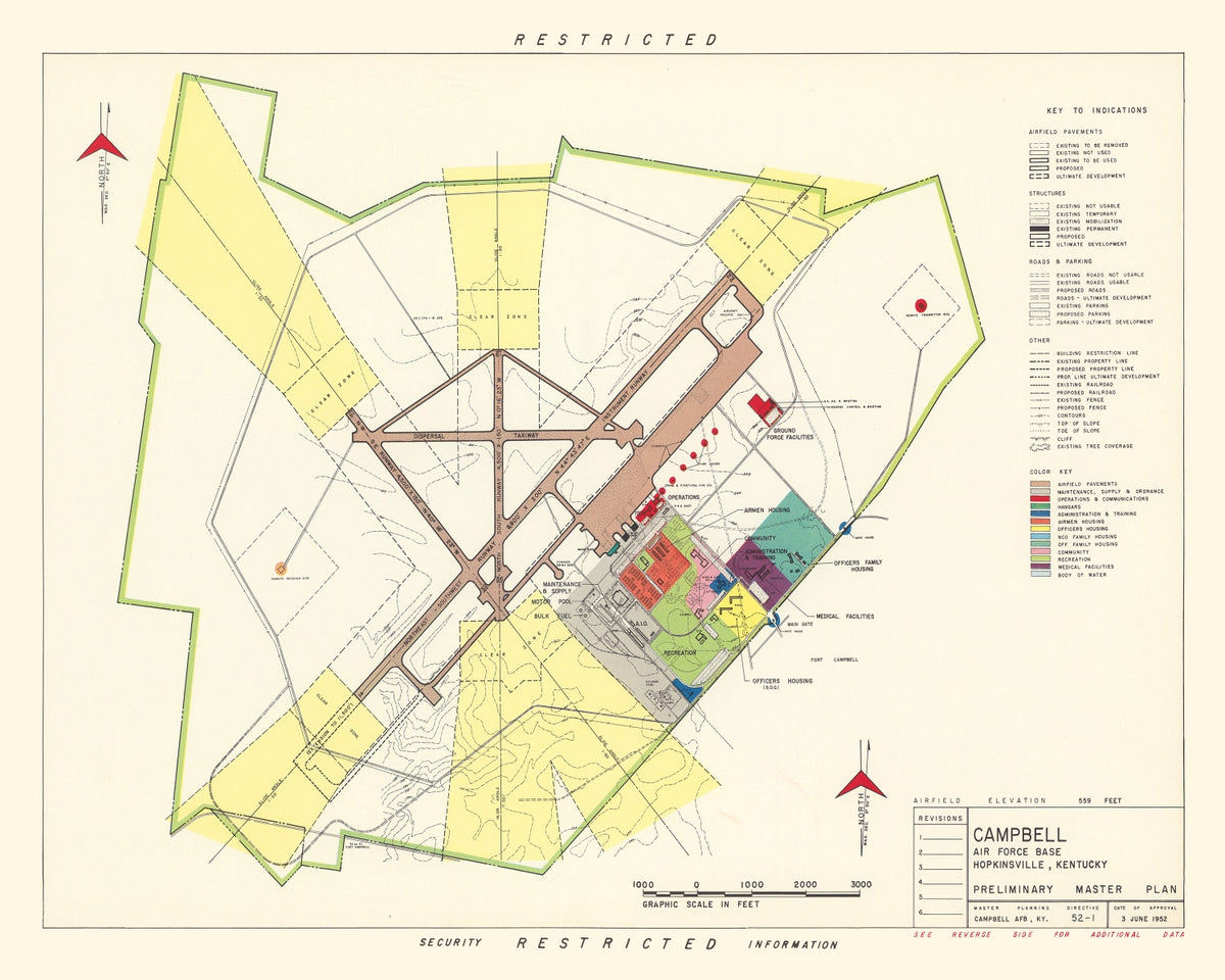 Preview of Vintage Map of Campbell Air Force Base, 1952