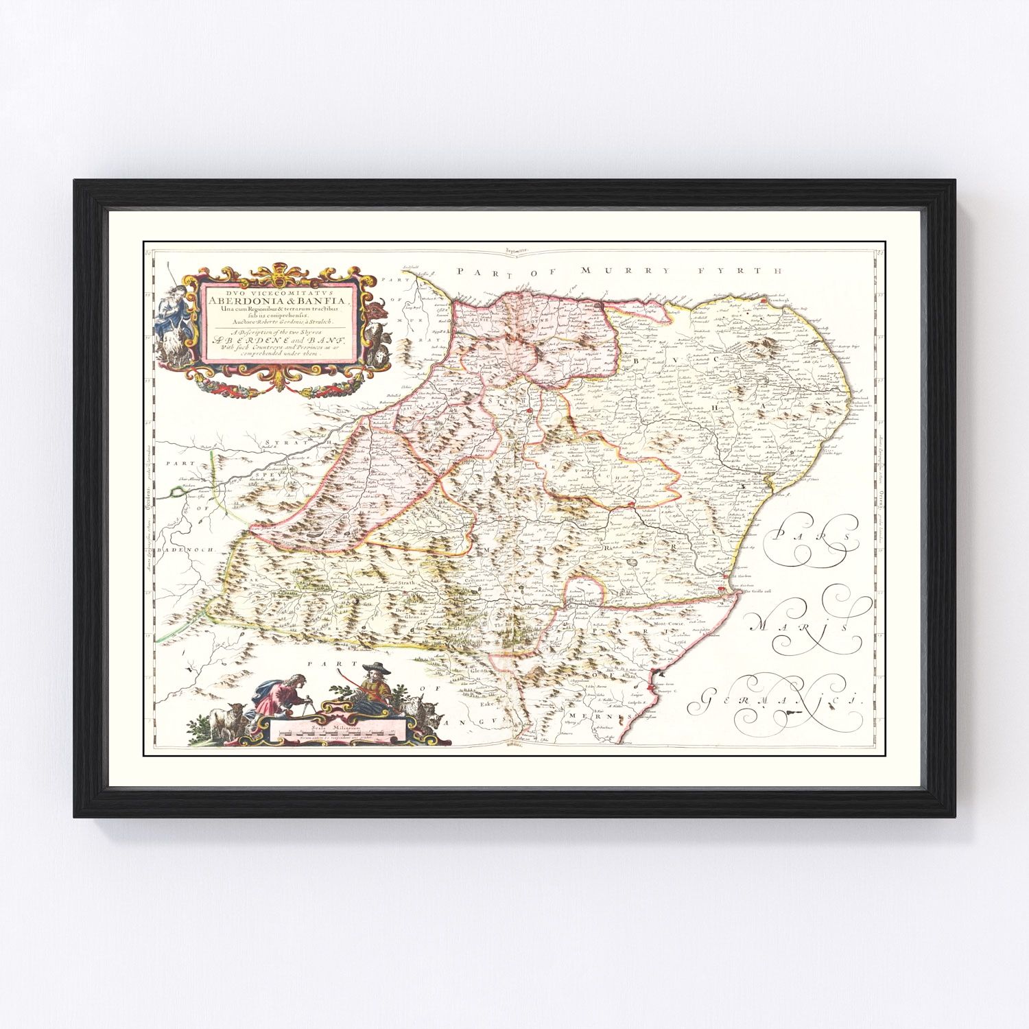 Vintage Map Of Aberdeen Scotland 1665 By Ted S Vintage Art