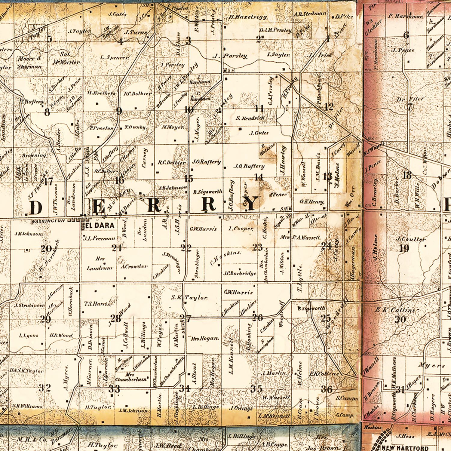 Vintage Map Of Pike County Illinois 1860 By Ted S Vintage Art