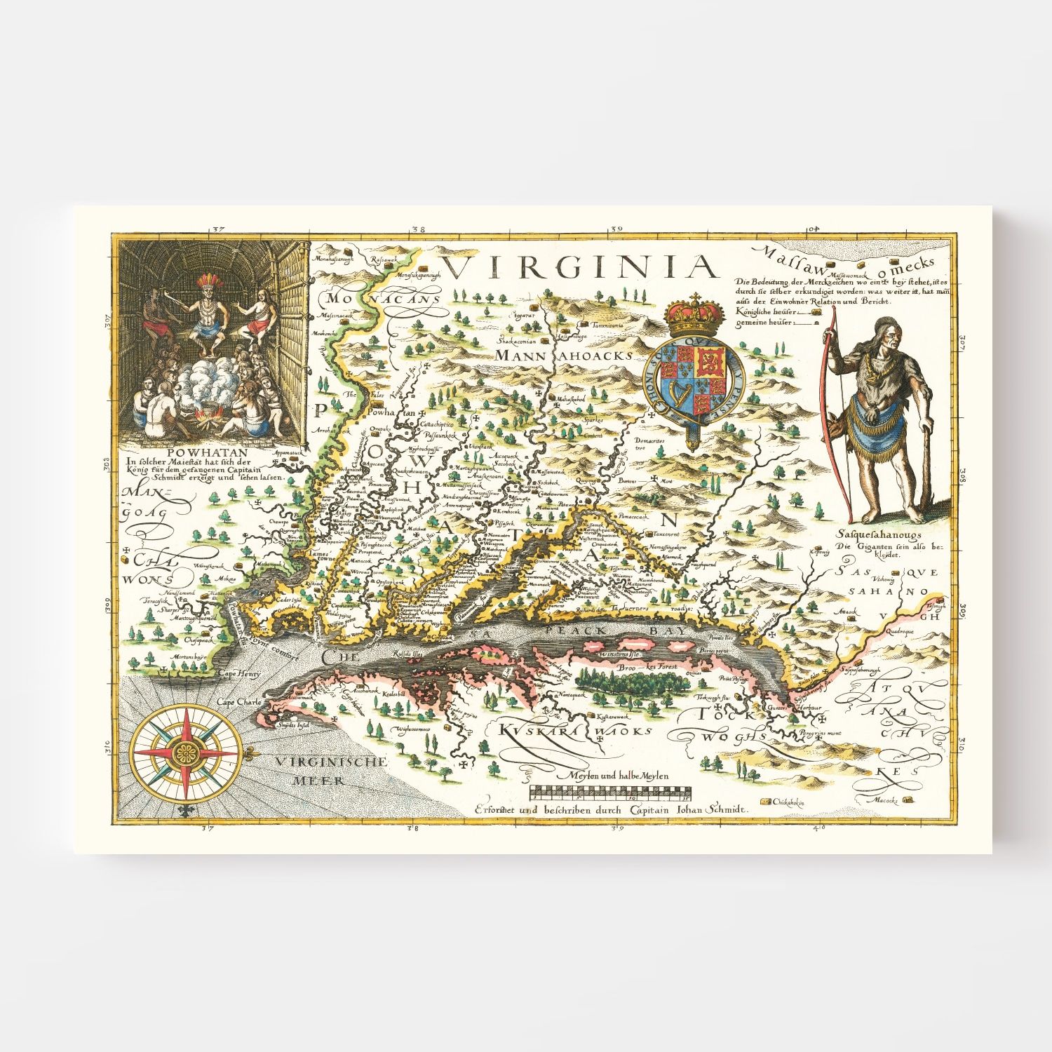 Vintage Map Of Virginia By Ted S Vintage Art