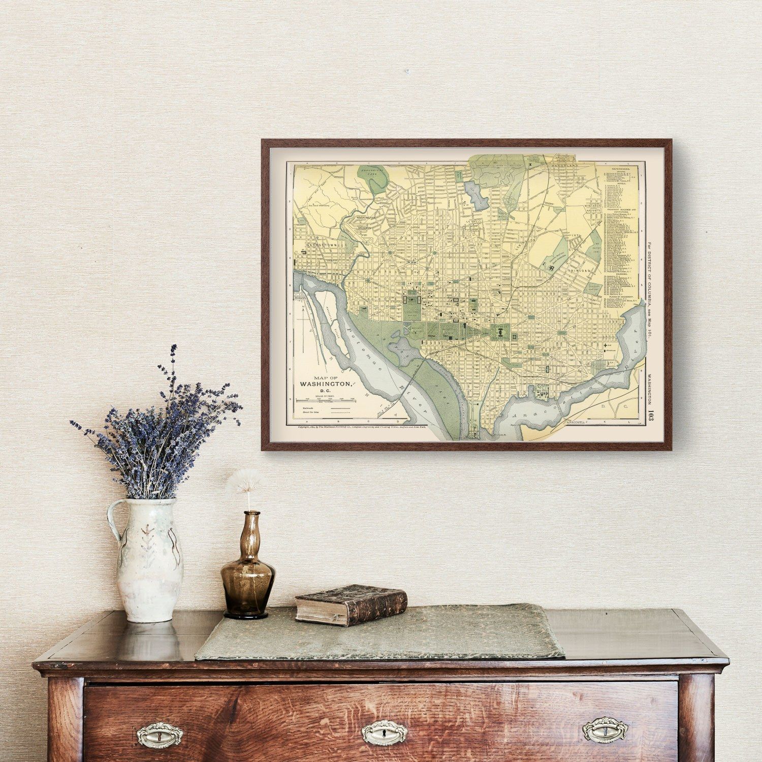 Vintage Map Of Washington Dc By Ted S Vintage Art