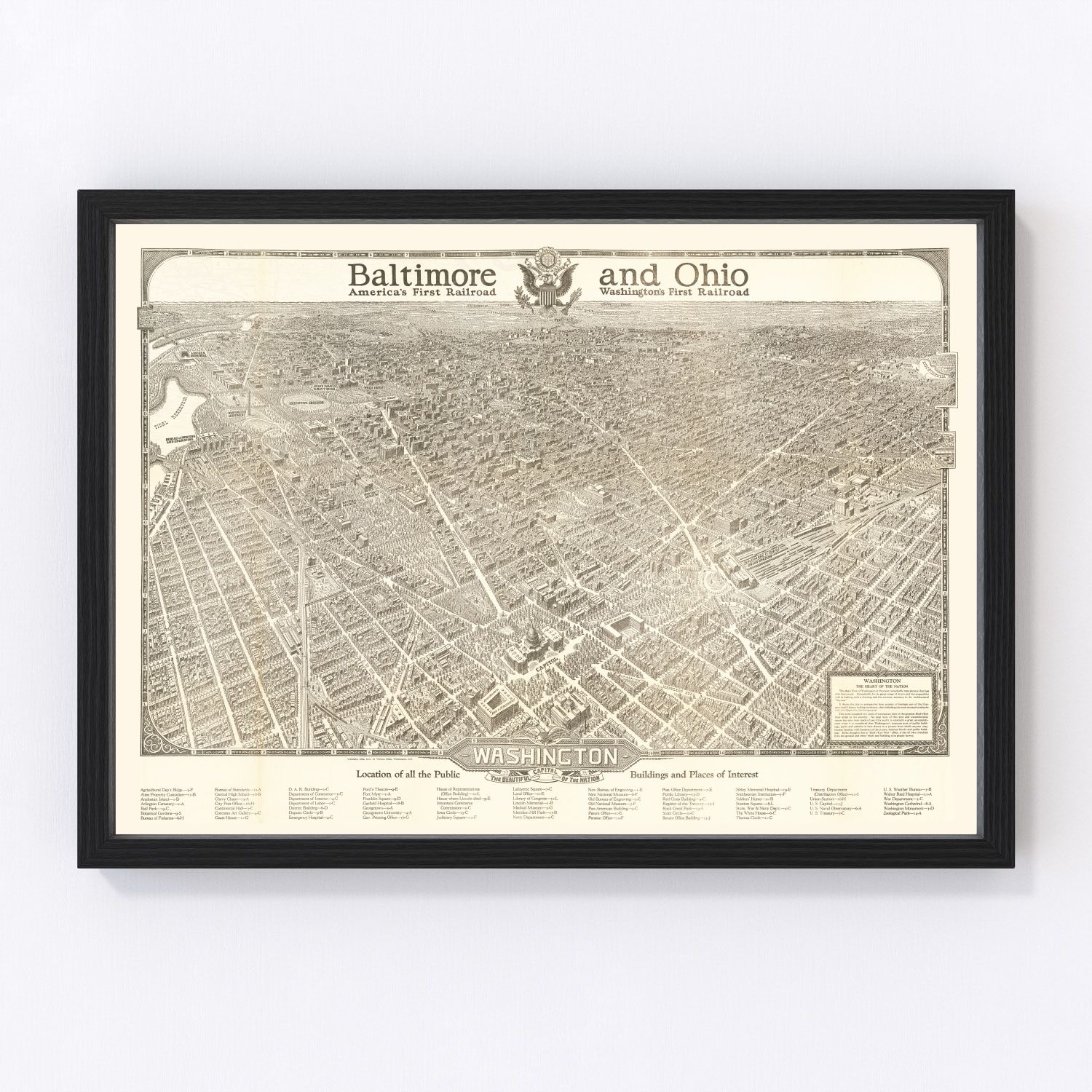 Vintage Map Of Washington Dc By Ted S Vintage Art