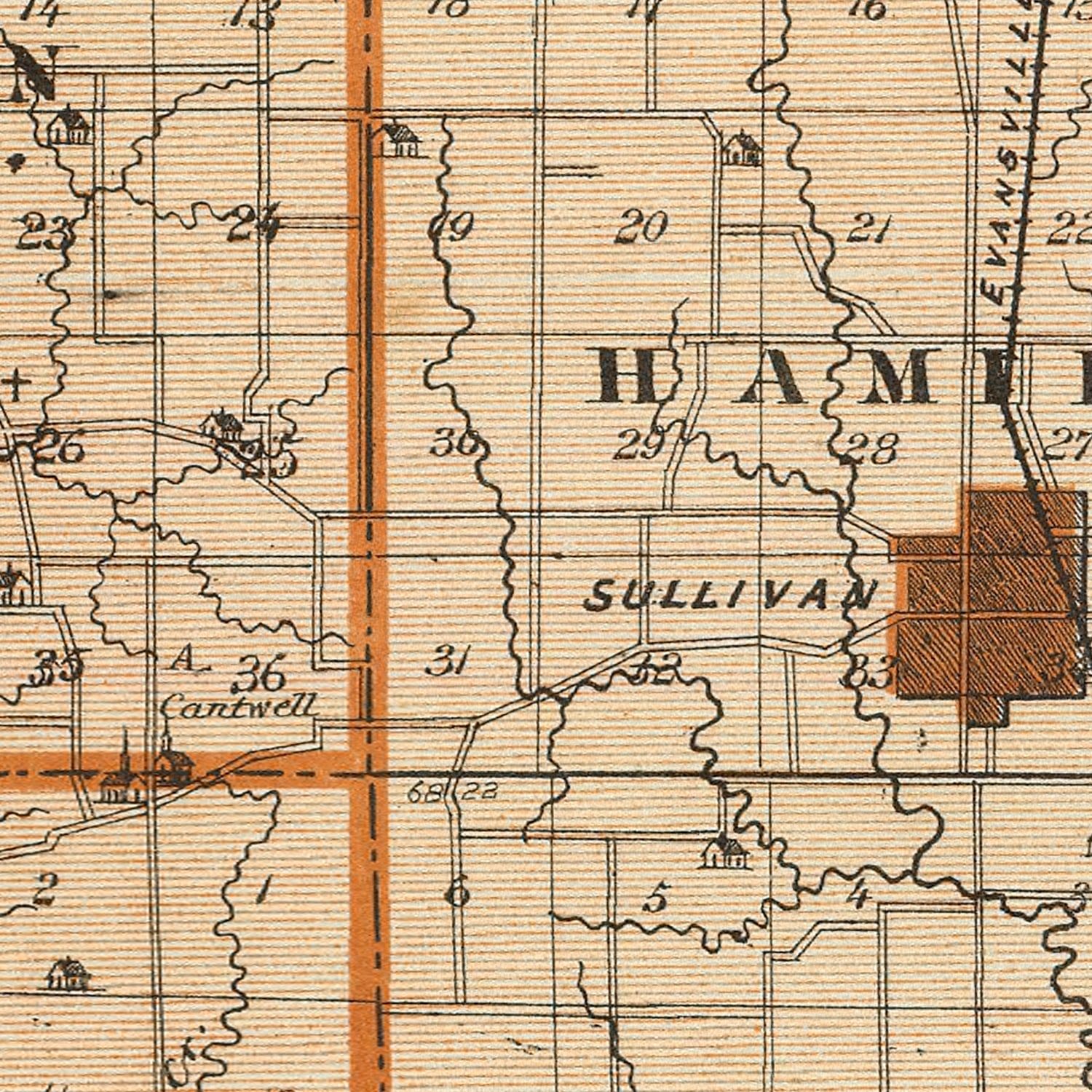 Vintage Map Of Sullivan County Indiana 1876 By Ted S Vintage Art