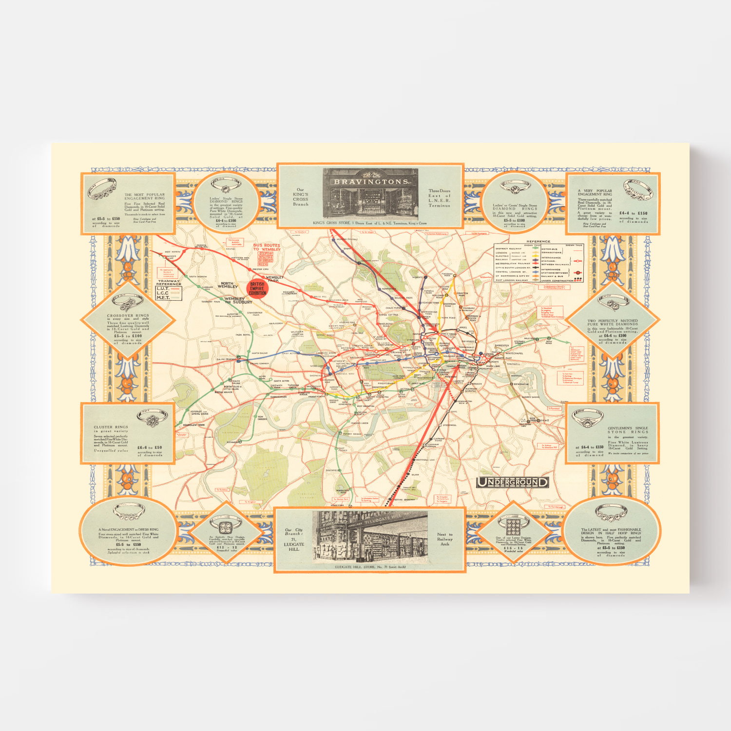 Vintage Railroad Map Of London By Ted S Vintage Art