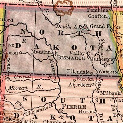 Vintage North Dakota Maps