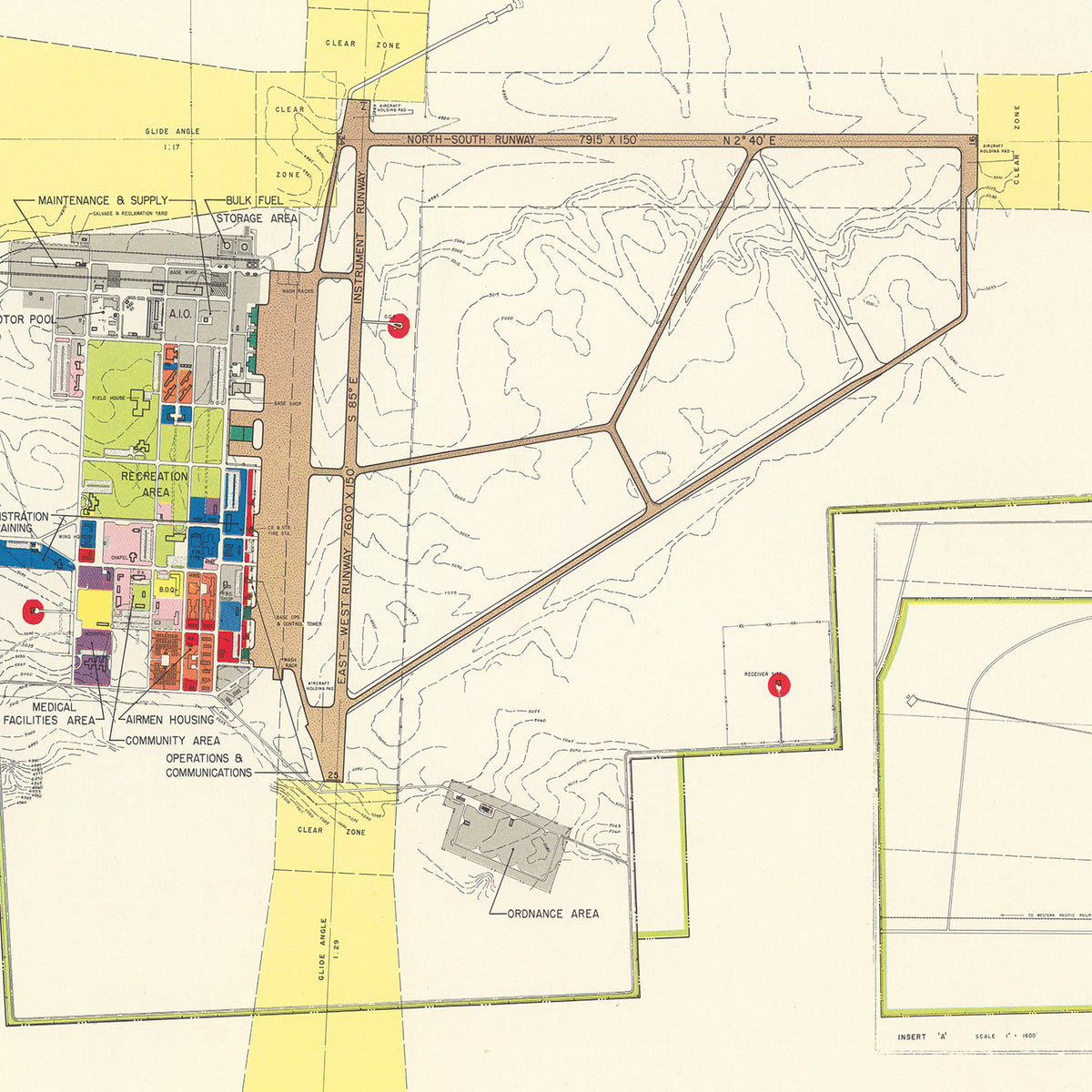 Restored historic details from the 1952 airfield map of Reno, Nevada