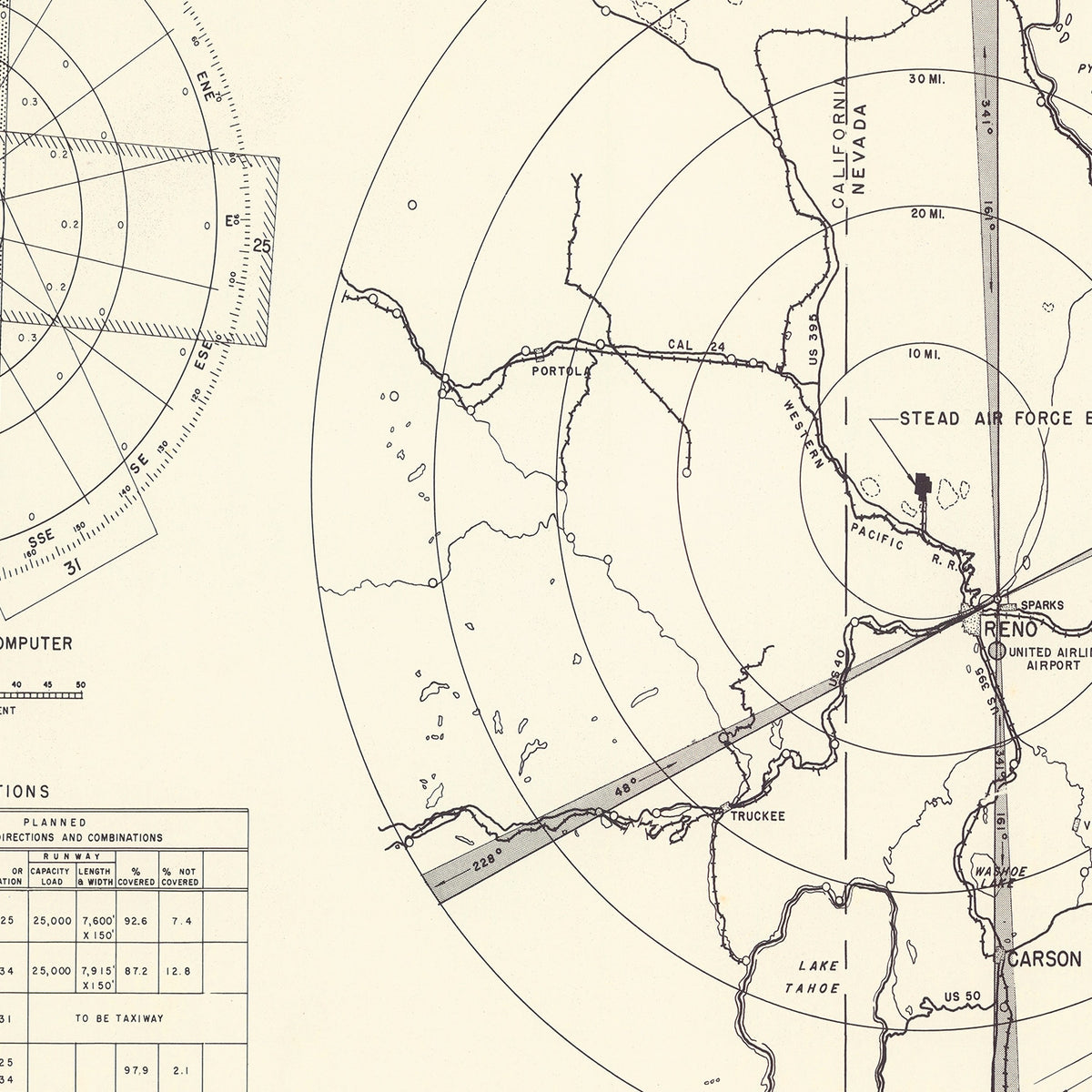 Restored historic details from the 1952 airfield map of Reno, Nevada