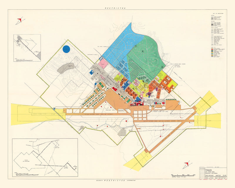 Size comparison using Vintage Map of Travis Air Force Base, 1951