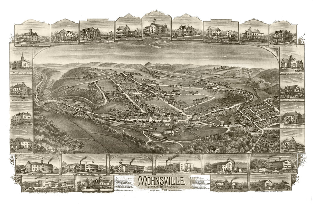 Vintage Map of Mohrsville, Pennsylvania 1898 print style example
