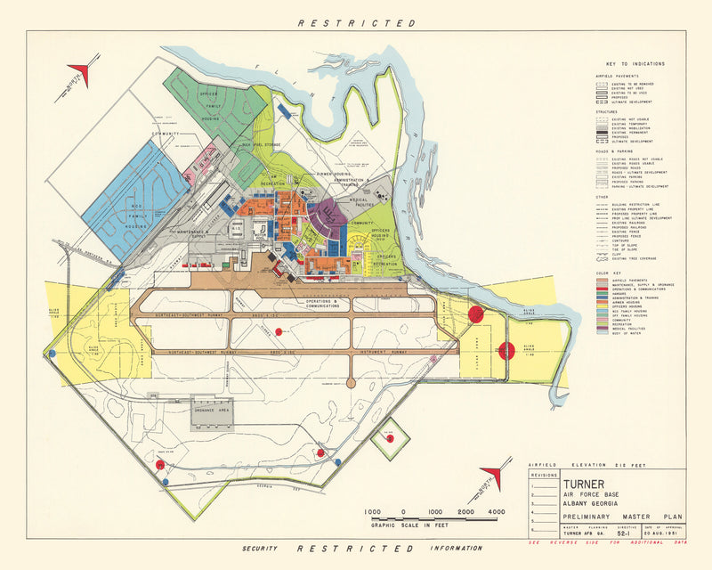 Size comparison using Vintage Map of Turner Air Force Base, 1951