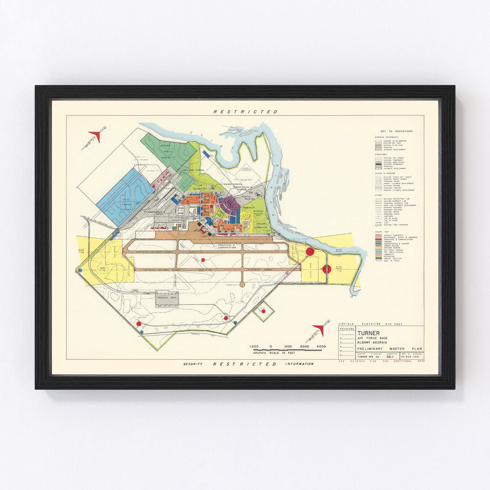 Turner Air Force Base Vintage Map 1951