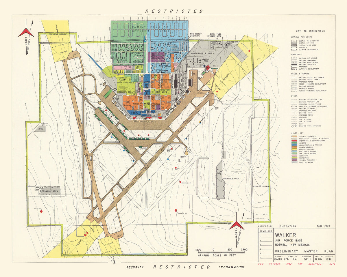 Preview of Vintage Map of Walker Air Force Base, 1951