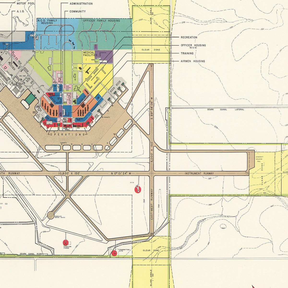 Restored historic details from the 1952 airfield map of Altus, Oklahoma