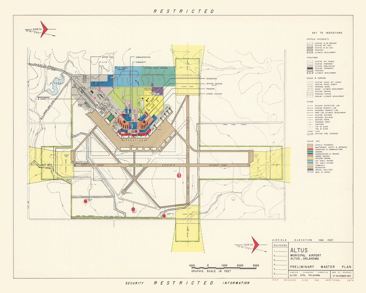 Preview of Vintage Map of Altus Municipal Airport, 1952