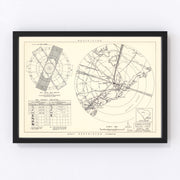 Charleston Municipal Airport Vicinity Vintage Map 1952
