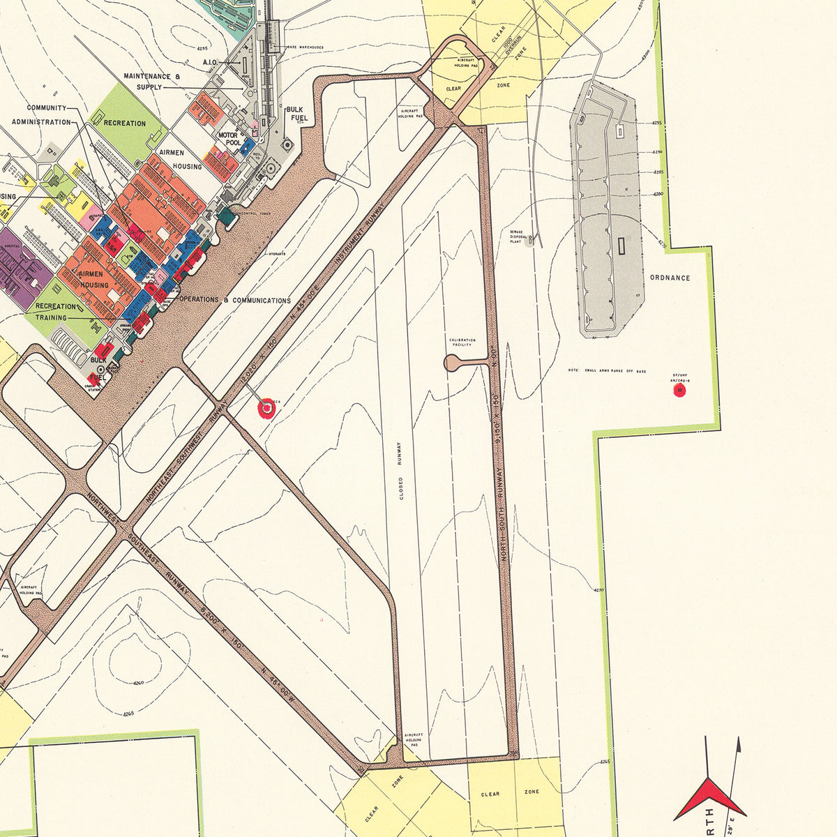 Restored historic details from the 1952 airfield map of Clovis, New Mexico