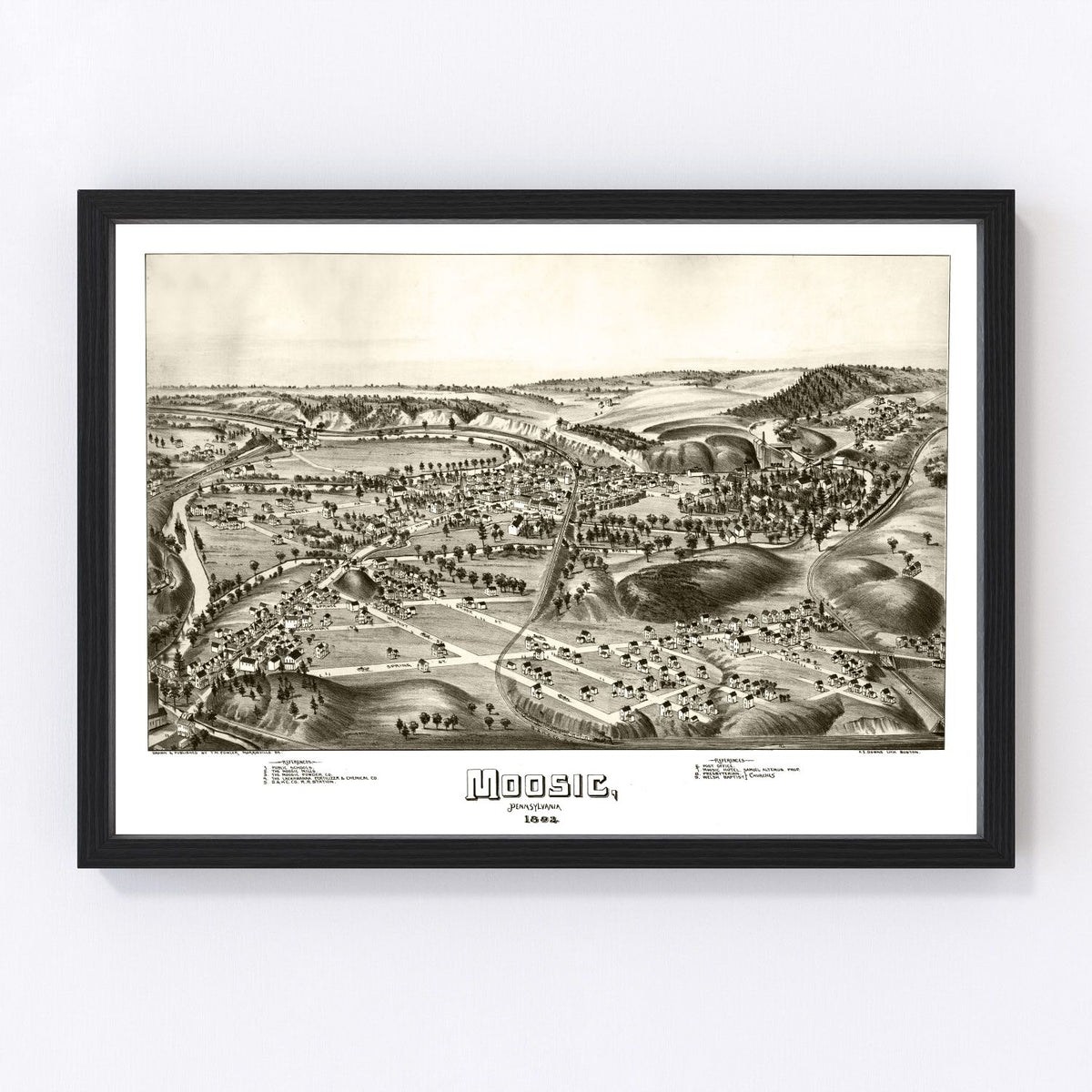Moosic Vintage Map 1892