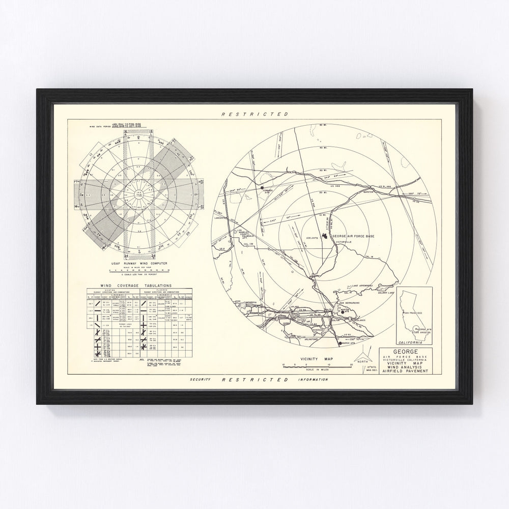 George Air Force Base Vicinity Vintage Map 1952