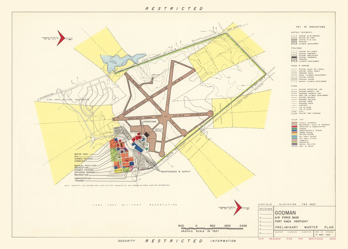 Preview of Vintage Map of Godman Air Force Base, 1951